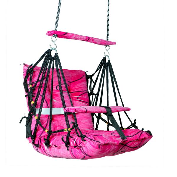 Buy Ham Baby Swing Chair – Sturdy Cotton Hanging Uyyala Jula for 1 to 4 years babies | Indoor/Outdoor Balcony Swing – Pink
