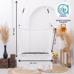 Buy C-Shape Premium Hammock Swing – Rectangle Swing for Adults & Kids | Sturdy Cotton Jula with Cushion for Balcony & Outdoors - White