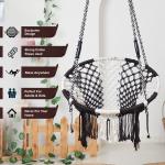 Buy Round Hammock Swing Chair – Stylish Cotton Jula for Adults & Kids | Indoor/Outdoor Balcony Swing - Coffee & White