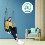 Hammock Swing Hanging Chair uyyala jula for Adult Kids Indoor Outdoor Balcony Sturdy Cotton Weave Max 200 kgs - Low Grey- DN-20