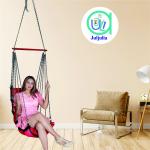 Hammock Swing Hanging Chair uyyala jula for Adult Kids Indoor Outdoor Balcony Sturdy Cotton Weave Max 200 kgs - Low Red - DN-21