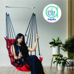 Hammock Swing Hanging Chair uyyala jula for Adult Kids Indoor Outdoor Balcony Sturdy Cotton Weave Max 200 kgs - Plain Red - DN-15