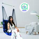 Hammock Swing Hanging Chair uyyala jula for Adult Kids Indoor Outdoor Balcony Sturdy Cotton Weave Max 200 kgs - Plain Blue - DN-11