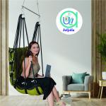 Hammock Swing Hanging Chair uyyala jula for Adult Kids Indoor Outdoor Balcony Sturdy Cotton Weave Max 200 kgs - HVY Green - DN-5