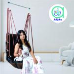 Hammock Swing Hanging Chair uyyala jula for Adult Kids Indoor Outdoor Balcony Sturdy Cotton Weave Max 200 kgs - HVY Coffee - DN-2