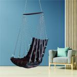 Hammock Swing Hanging Chair uyyala jula for Adult Kids Indoor Outdoor Balcony Sturdy Cotton Weave Max 200 kgs - Coffee - DN-19