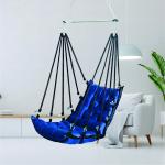 Hammock Swing Hanging Chair uyyala jula for Adult Kids Indoor Outdoor Balcony Sturdy Cotton Weave Max 200 kgs - Plain Blue - DN-11