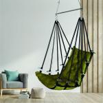 Hammock Swing Hanging Chair uyyala jula for Adult Kids Indoor Outdoor Balcony Sturdy Cotton Weave Max 200 kgs - HVY Green - DN-5