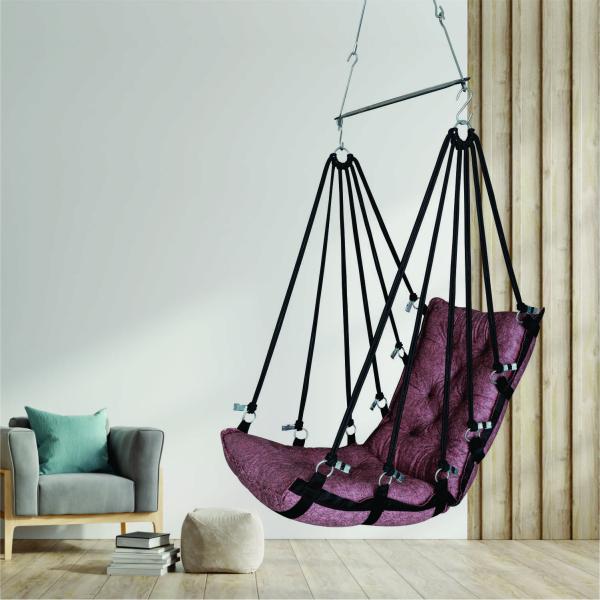 Hammock Swing Hanging Chair uyyala jula for Adult Kids Indoor Outdoor Balcony Sturdy Cotton Weave Max 200 kgs - HVY Pink - DN-7