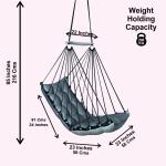 Hammock Swing Hanging Chair uyyala jula for Adult Kids Indoor Outdoor Balcony Sturdy Cotton Weave Max 200 kgs - Low Grey - DN-17