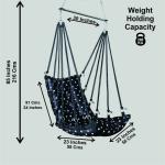 Hammock Swing Hanging Chair uyyala jula for Adult Kids Indoor Outdoor Balcony Sturdy Cotton Weave Max 200 kgs - Black - DN-22