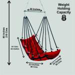 Hammock Swing Hanging Chair uyyala jula for Adult Kids Indoor Outdoor Balcony Sturdy Cotton Weave Max 200 kgs - Plain Red - DN-15