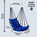 Hammock Swing Hanging Chair uyyala jula for Adult Kids Indoor Outdoor Balcony Sturdy Cotton Weave Max 200 kgs - Plain Blue - DN-11