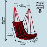 Hammock Swing Hanging Chair uyyala jula for Adult Kids Indoor Outdoor Balcony Sturdy Cotton Weave Max 200 kgs - HVY Red - DN-8