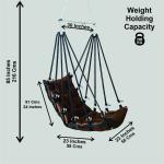 Hammock Swing Hanging Chair uyyala jula for Adult Kids Indoor Outdoor Balcony Sturdy Cotton Weave Max 200 kgs - Plain Coffee - DN-12