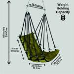 Hammock Swing Hanging Chair uyyala jula for Adult Kids Indoor Outdoor Balcony Sturdy Cotton Weave Max 200 kgs - HVY Green - DN-5