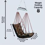 Hammock Swing Hanging Chair uyyala jula for Adult Kids Indoor Outdoor Balcony Sturdy Cotton Weave Max 200 kgs - HVY Coffee - DN-2