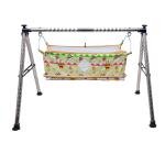 Round Baby Hammock Cradle with Foldable Stainless Steel Stand