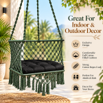 JULJULIA Green Macrame Hanging Swing Chair