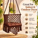 JULJULIA Brown Macrame Hanging Swing Chair