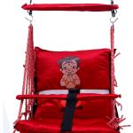 Hammock Baby Swing Hanging Chair uyyala jula for Adult Kids Indoor Outdoor Balcony Sturdy Cotton Indoor/Outdoor Jula for Balcony - Red