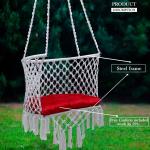 Buy C-Shape Premium Hammock Swing – Rectangle Swing for Adults & Kids | Sturdy Cotton Jula with Cushion for Balcony & Outdoors - White