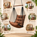 Brown Hanging Swing Chair for Home