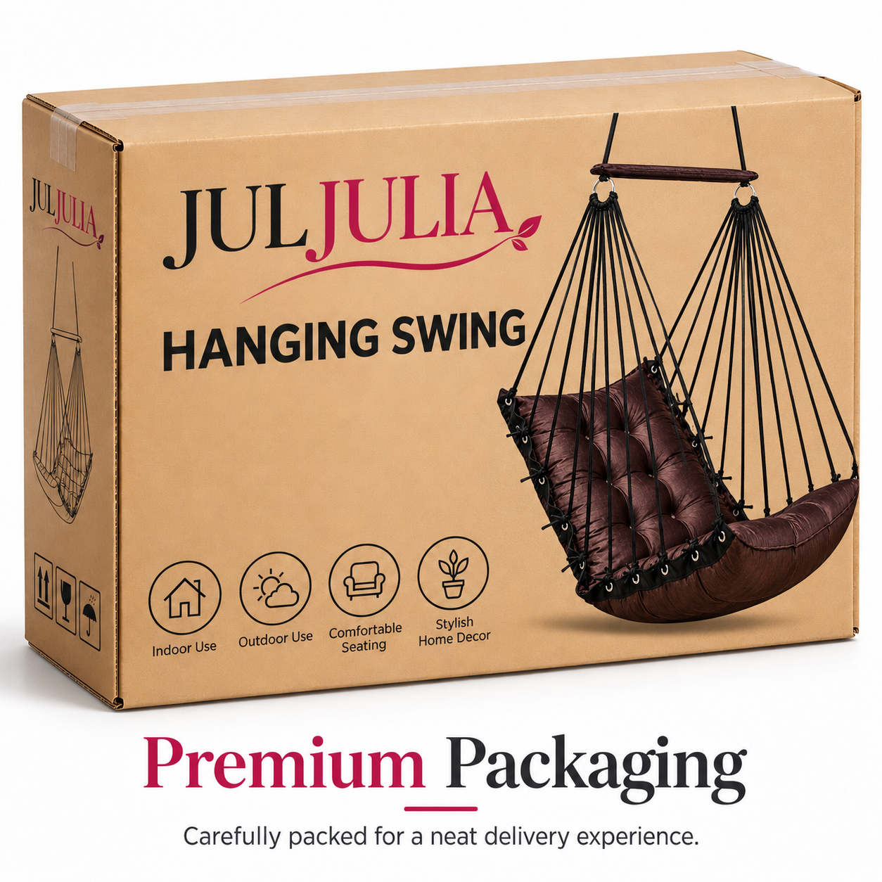 Dark Brown Hanging Swing Chair for Home