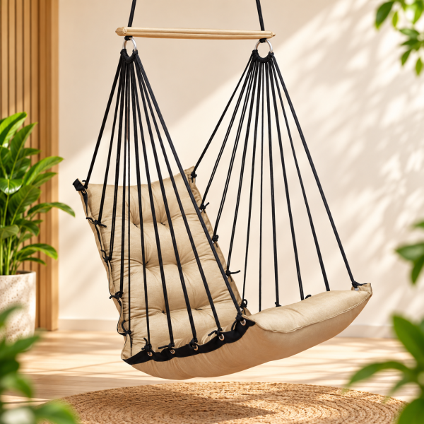 Beige Hanging Swing Chair for Home
