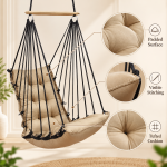 Beige Hanging Swing Chair for Home