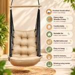 Beige Hanging Swing Chair for Home