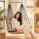 Beige Hanging Swing Chair for Home
