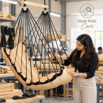 Light Beige Hanging Swing Chair for Home
