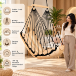 Light Beige Hanging Swing Chair for Home