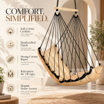 Light Beige Hanging Swing Chair for Home