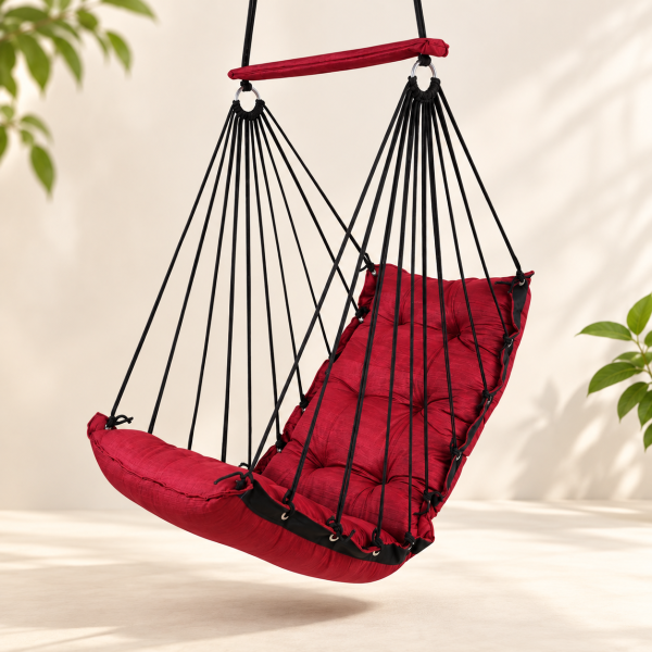 Red Hanging Swing Chair for Home