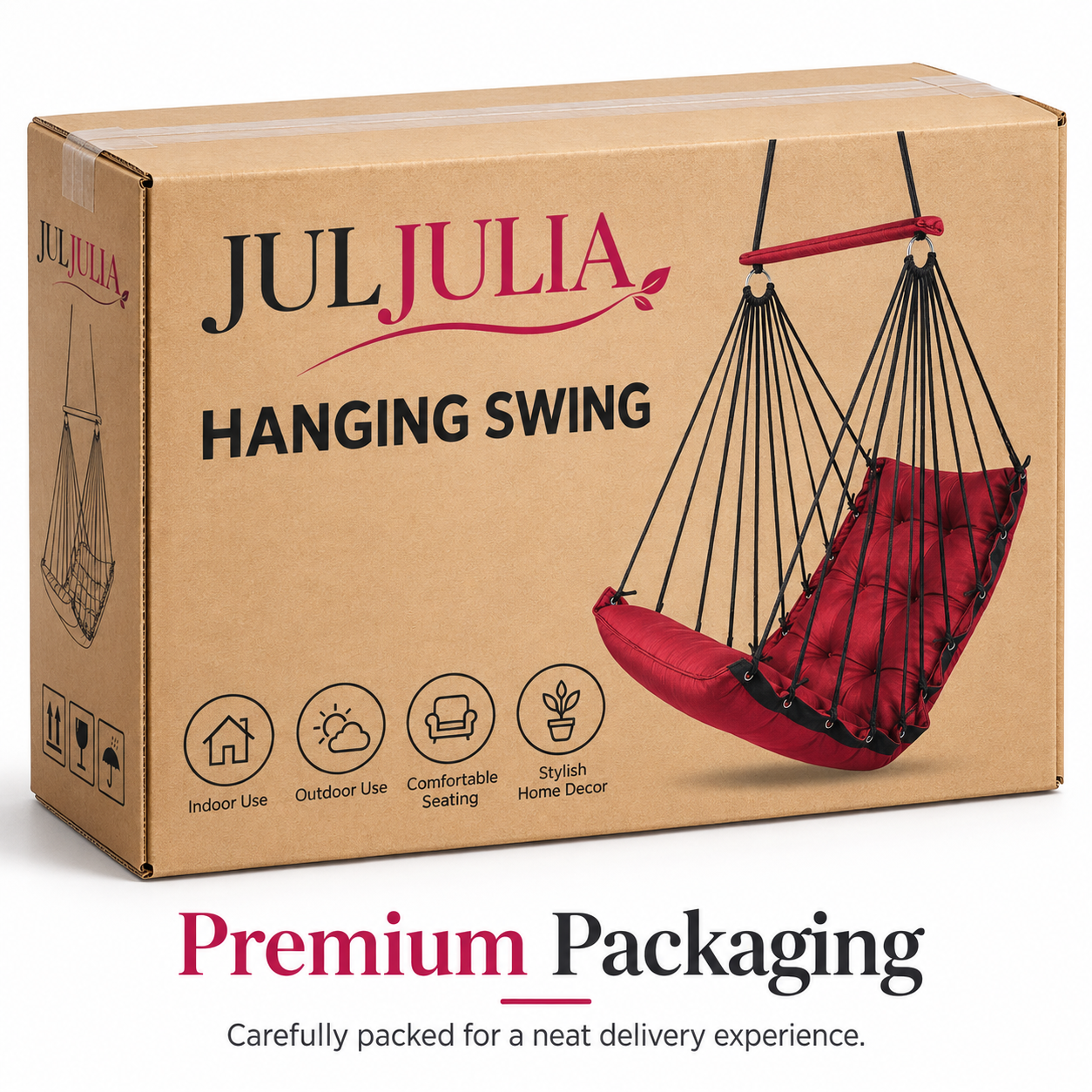 Red Hanging Swing Chair for Home