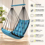 Turquoise Blue Hanging Swing Chair for Home