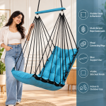 Turquoise Blue Hanging Swing Chair for Home