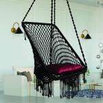 Handmade Cotton Rope Hanging Swing Chair with Cushion