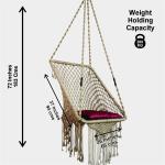 Handcrafted Macrame Hanging Swing Chair with Cushion