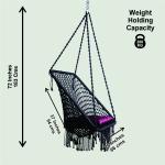 Handmade Cotton Rope Hanging Swing Chair with Cushion