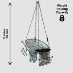 Handcrafted Grey Macrame Jula Hanging Swing Chair with Cushion