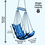 Premium Cotton Rope Hanging Swing Chair Blue Jula with Cushion