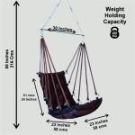 Premium Cotton Rope Hanging Swing Chair Brown Jula with Cushion