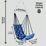 Premium Cotton Rope Hanging Swing Chair Blue Texture Jula with Cushion