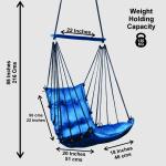 Cotton Rope Hanging Swing Chair with Blue Cushion