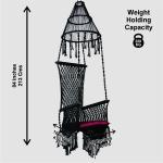Macrame Hanging Swing Black Chair with Cushion Juljulia
