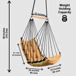 Cotton Rope Hanging Swing Chair with Beige Cushion | Indoor Hammock Swing for Home & Balcony