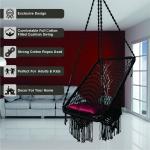 Handmade Cotton Rope Hanging Swing Chair with Cushion